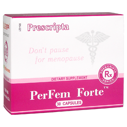 PerFem Forte™ (30)9006 - облегчает симптомы менопаузы. Действия: поддерживает гормональный баланс женского организма, облегчает симптомы менопаузы, оказывает антиоксидантную защиту организма, замедляет преждевременное старение, поддерживает сердечно-сосудистую и нервную системы, в сочетании с продуктом компании Santegra® Camosten™ служит для профилактики остеопороза,способствует обезвреживанию и выведению токсических продуктов обмена, благоприятно влияет на внешний вид. Показания: климактерический синдром, нарушение гормонального баланса, поддержка сердечно-сосудистой и нервной систем, профилактика остеопороза и онкологических заболеваний женской половой сферы.